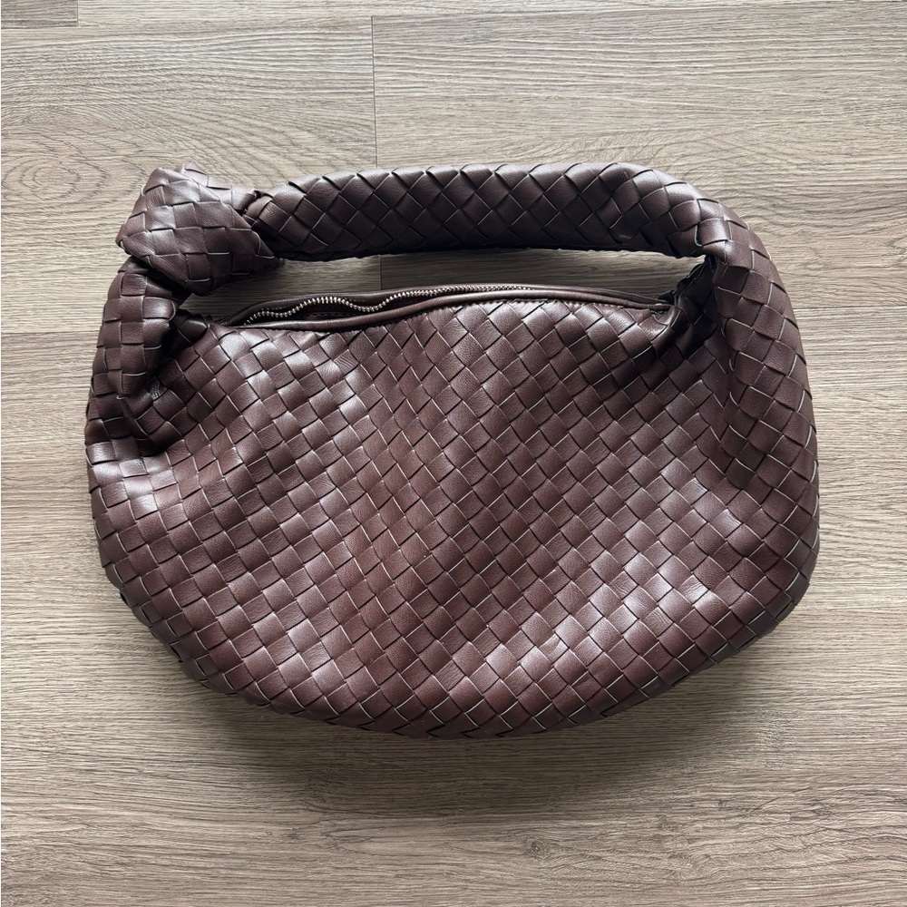 Anthropologie Woven Saddle Brown Hobo Bag